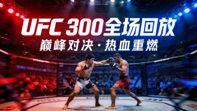 UFC 300全场回放视频封面 - 两位格斗选手在八角笼内对决
